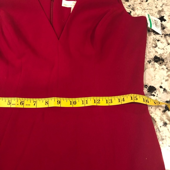 DRESS THE POPULATION Sandra Garnet Red Trumpet Gown party dress NEW - Picture 7 of 12